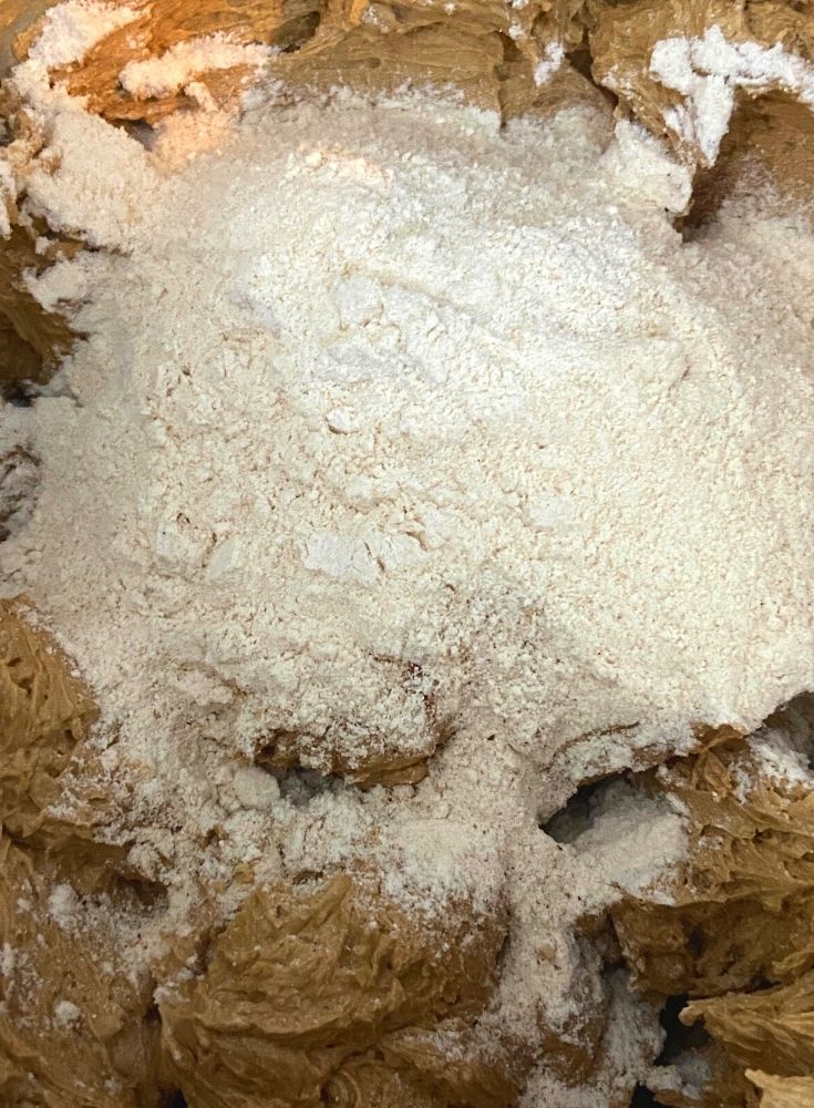 Flour added to the mixture