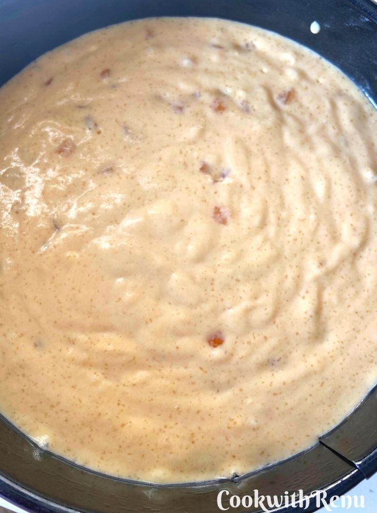 Sooji cake ready to be baked