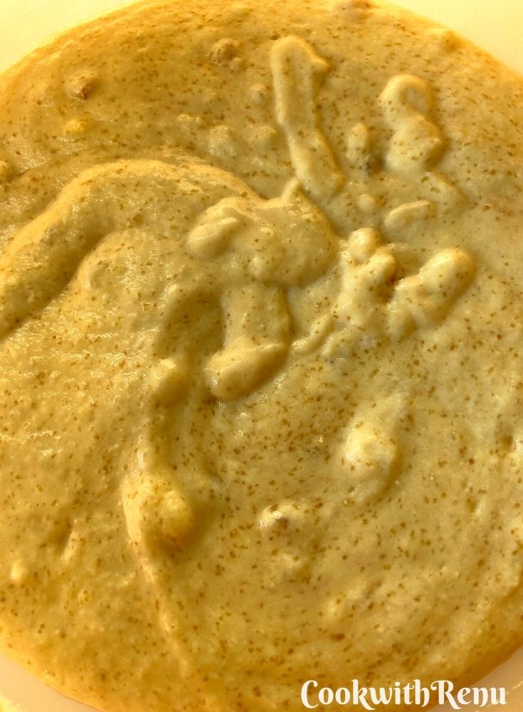 The prepared cake batter