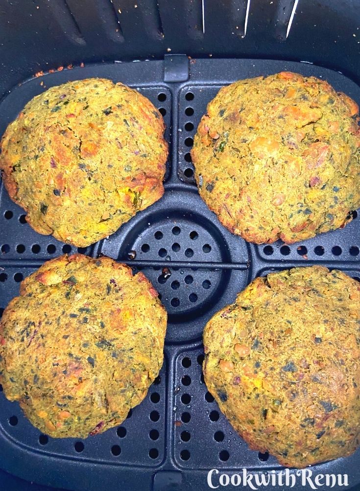 Veggie Patties Cooked in Air-Fryer