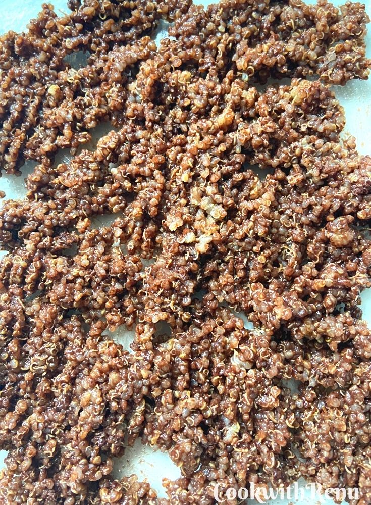 Cocoa powder and Maple Syrup arranged on a baking tray