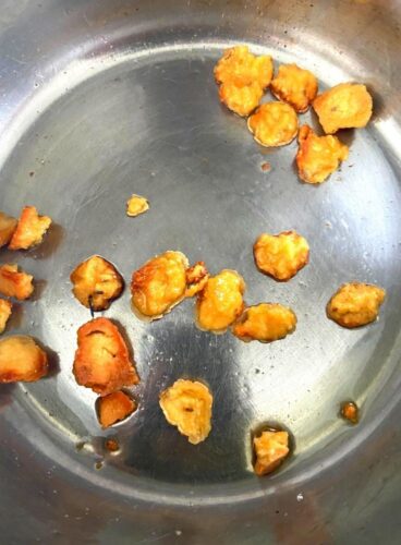 Shallow Fry the mangodi until golden brown