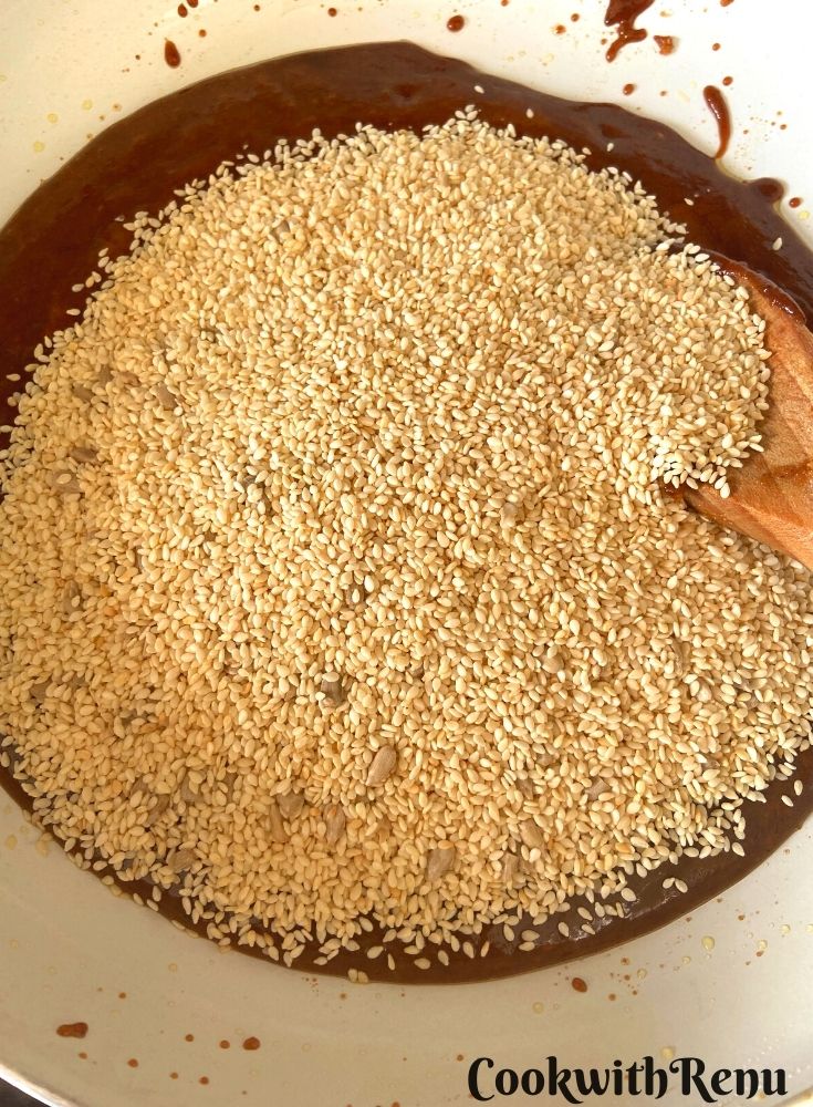 Til added to melted Gur