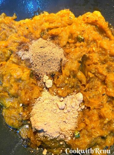 Adding of Garam Masala and Amchoor Powder