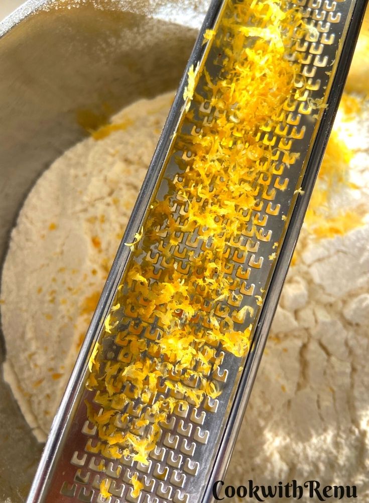 Lemon Zest added to the flour mixture