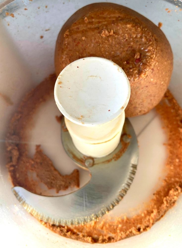 peanut butter getting formed in a ball shape