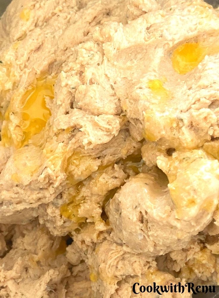 Adding of butter into the dough