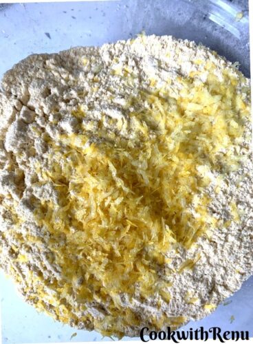 Adding of lemon Zest in flour