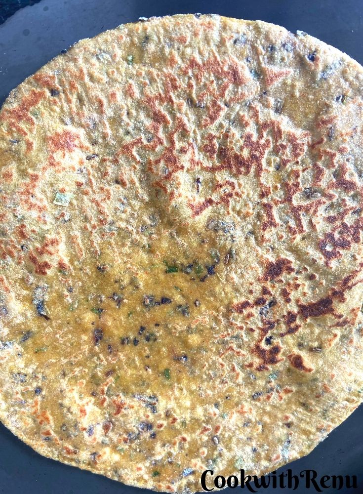 Paratha getting cooked