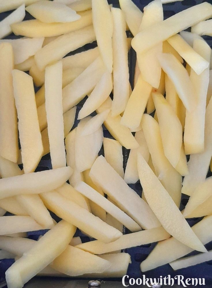 Potatoes being air fried