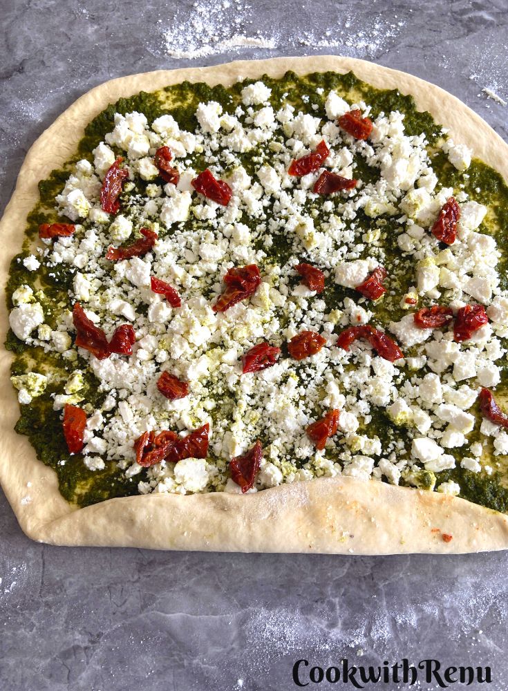 Rolling dough into the shape of log