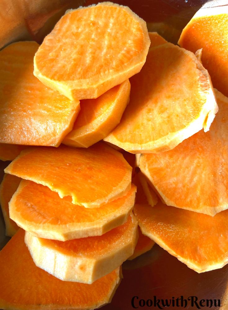 Cut Sweet Potato Slices
