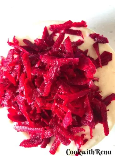 Grated Beetroot and Idli Batter