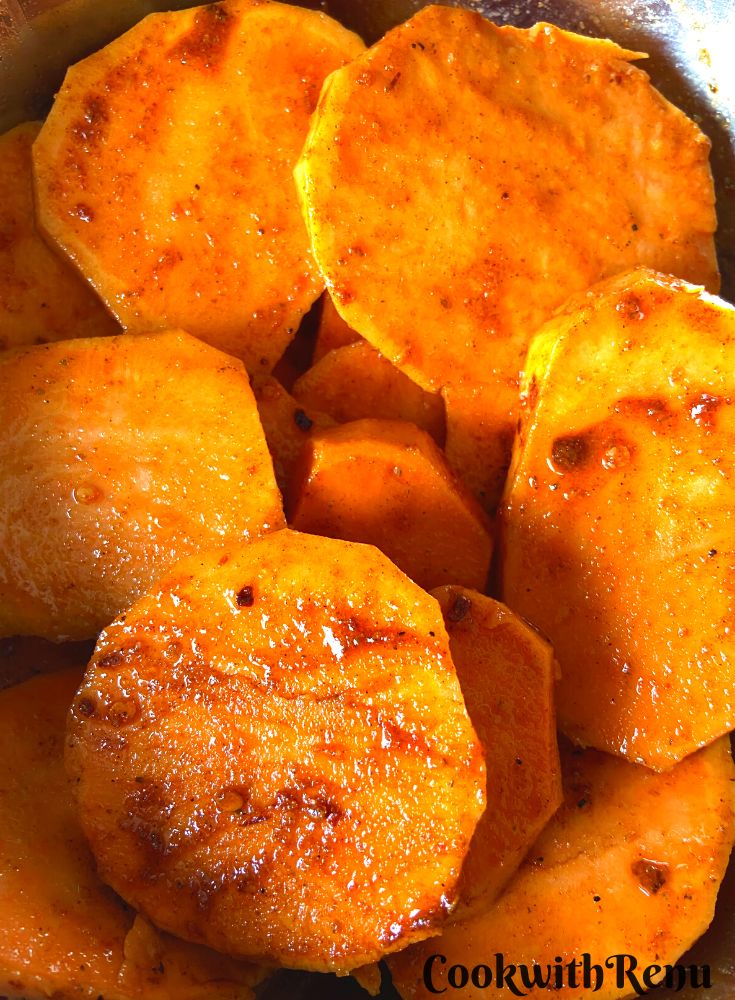 Spice mix rub into slices