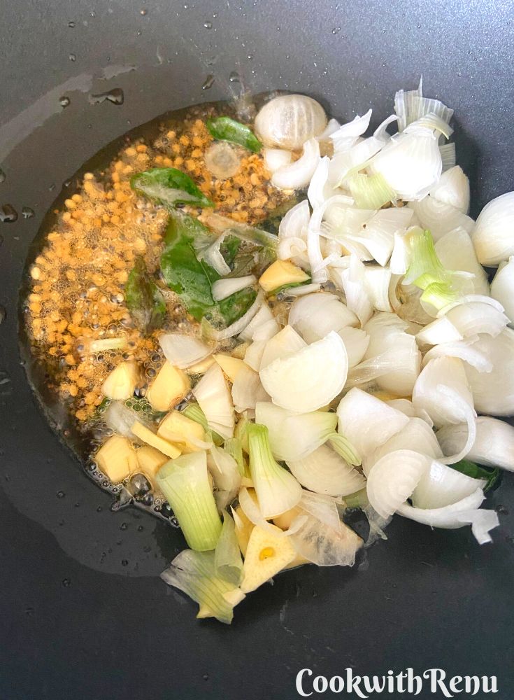 Adding of Onions and garlic