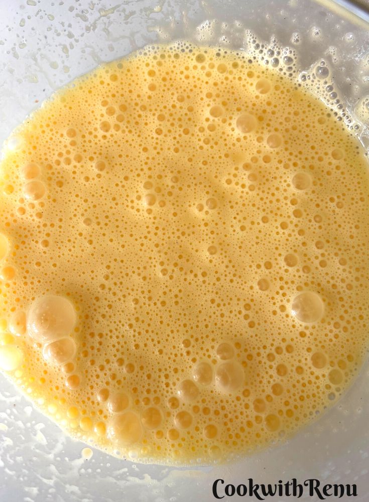 Egg, and and oil beaten together