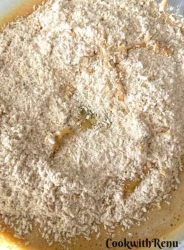 Flour added to wet ingredients