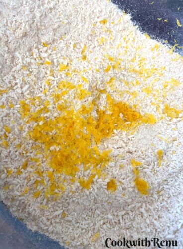 Lemon Zest added to flour