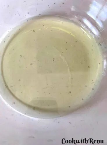 Oil added in bowl