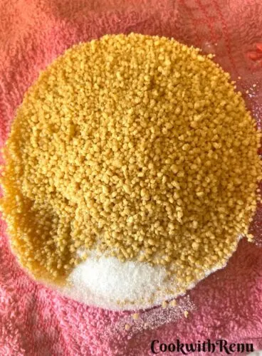 Salt, Oil added to Couscous