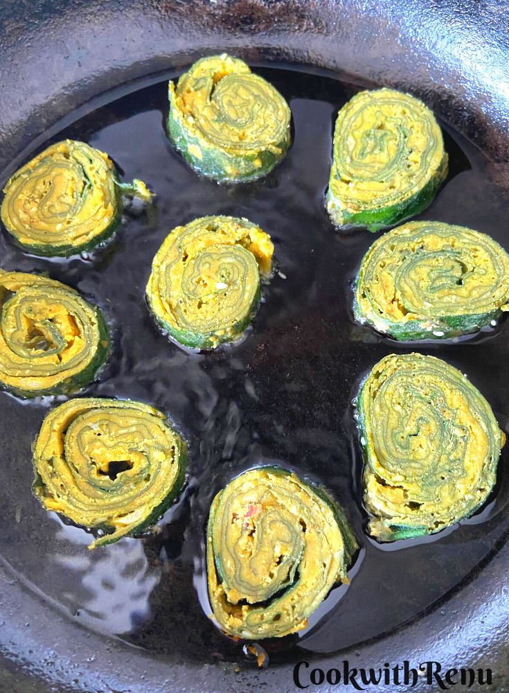 Shallow frying of Patrode.