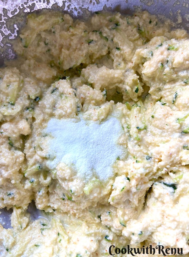 Adding Eno to batter,