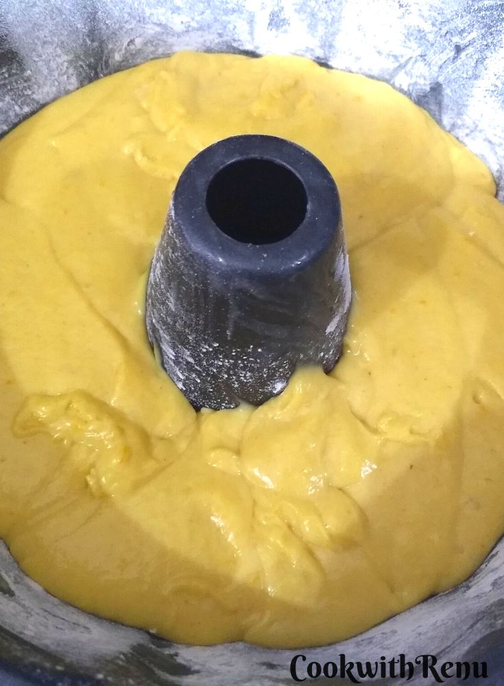 Cake after Rise in Bundt pan.