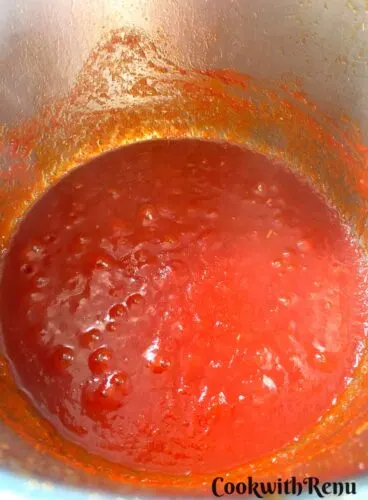 Tomato Ketchup almost cooked.