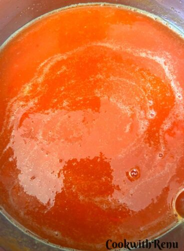 Tomato Puree ready to be cooked.