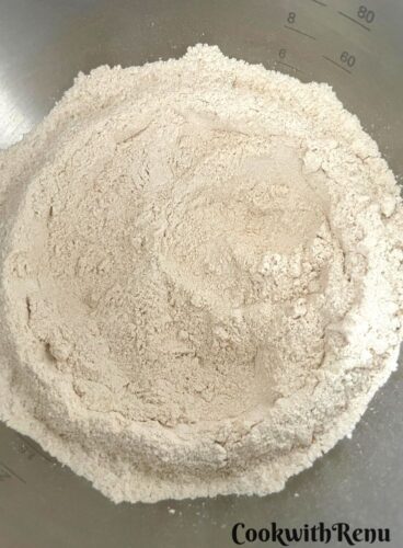 Sifted flour in a bowl.
