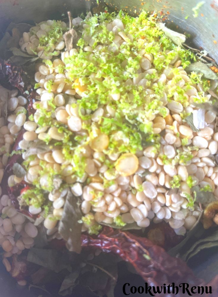 Lemon rind added to ingredients