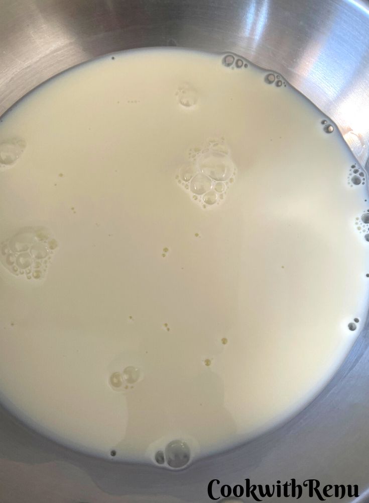 Milk and Butter to a pot.