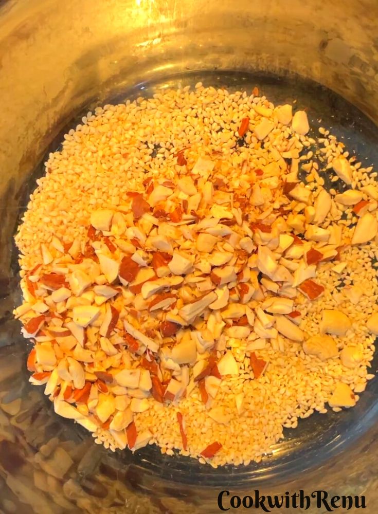 Roasted Almond and Sesame seed in Bowl.