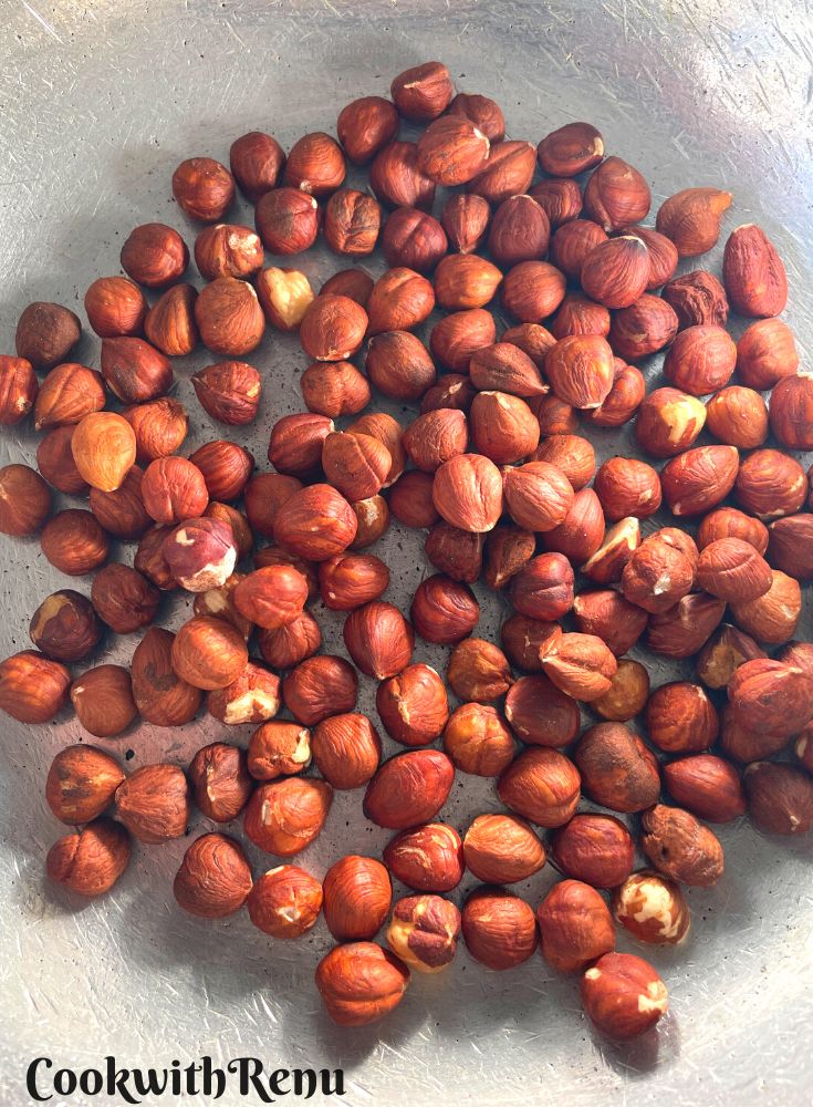 Hazelnuts getting roasted.