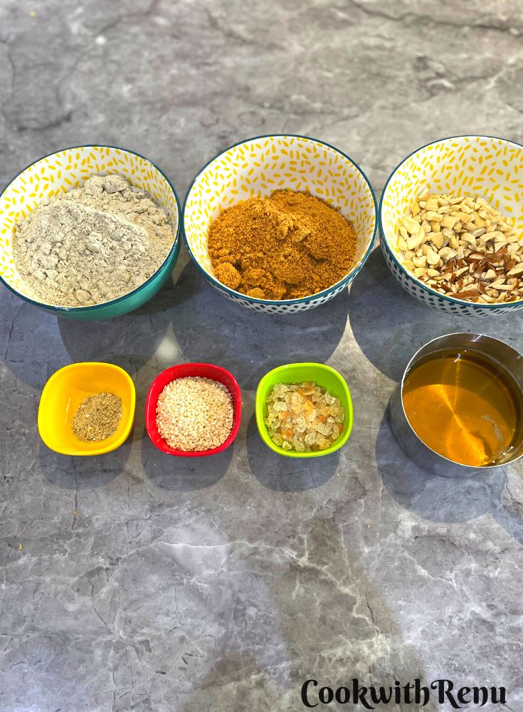 Ingredients for Bajra Ladoo.