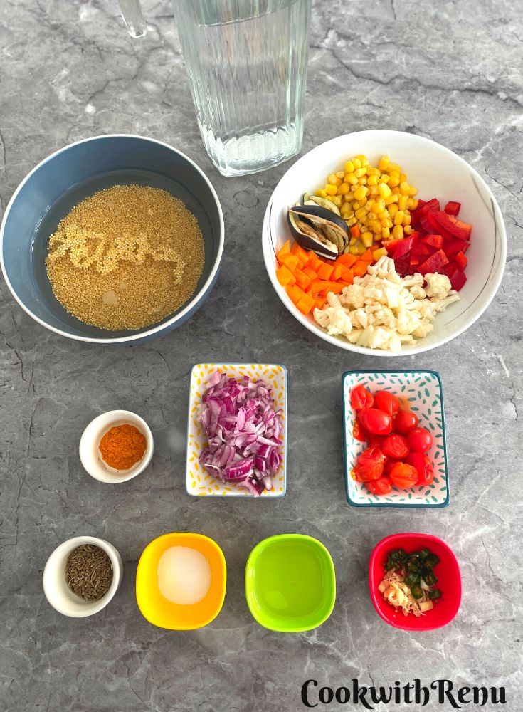 Millet Upma Ingredients.