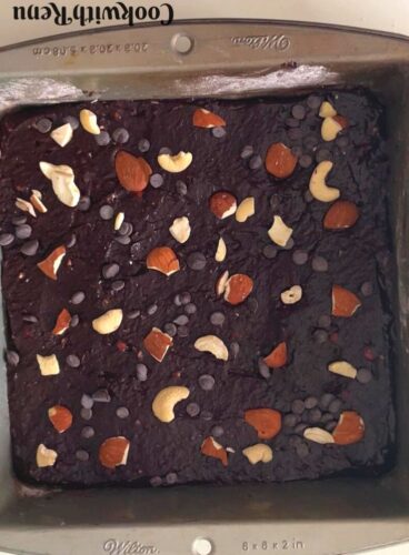 Ragi Brownie ready to be baked.