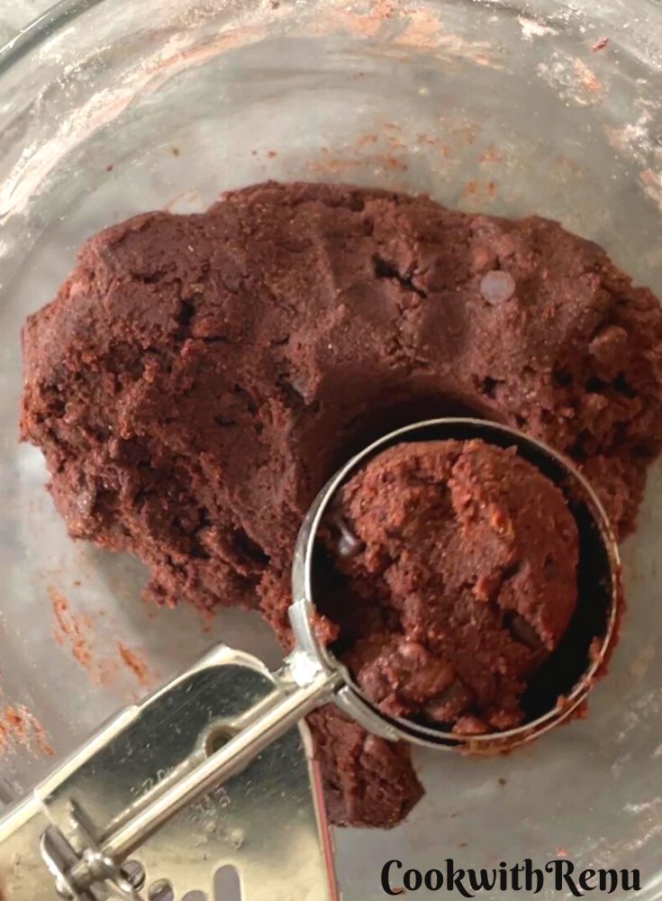 Shaping the cookies.