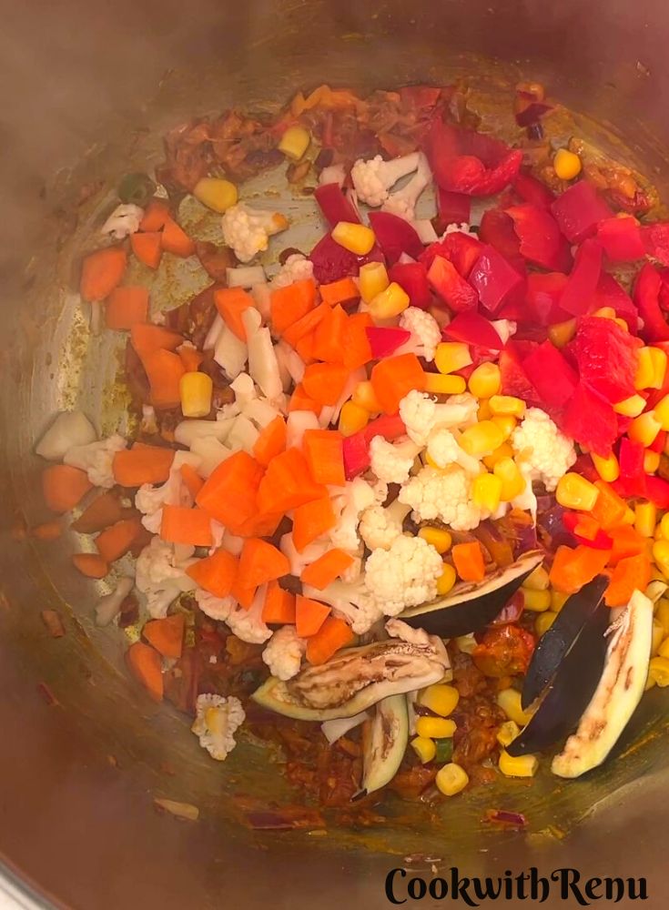 Veggies Added to Masala.