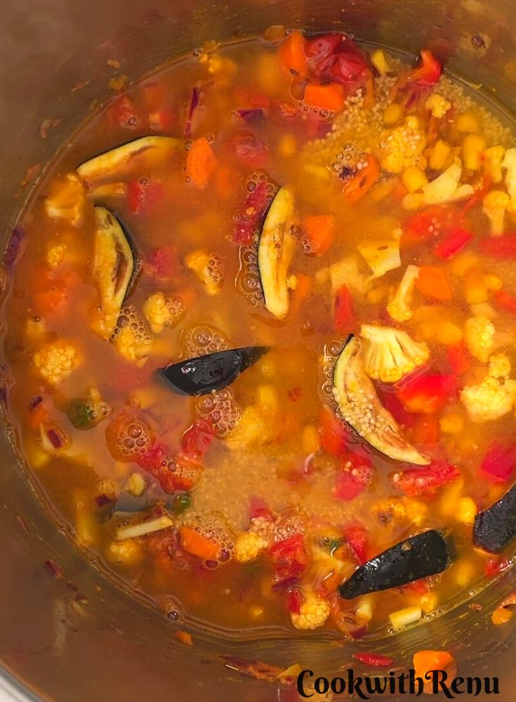 Water added in Instant Pot.