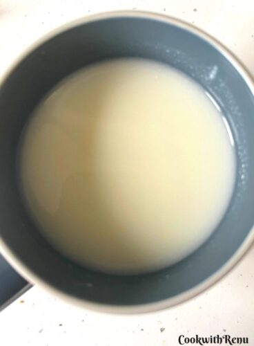 Buttermilk in a cup.