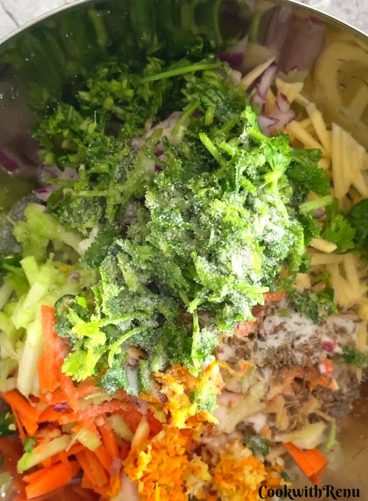 Veggies added to Bajra.