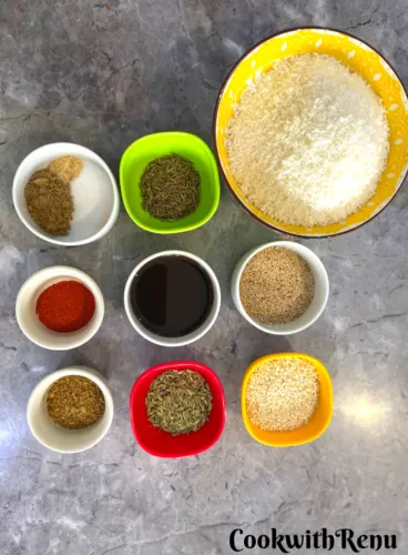 Air Fryer Bhakarvadi Ingredients in a bowl