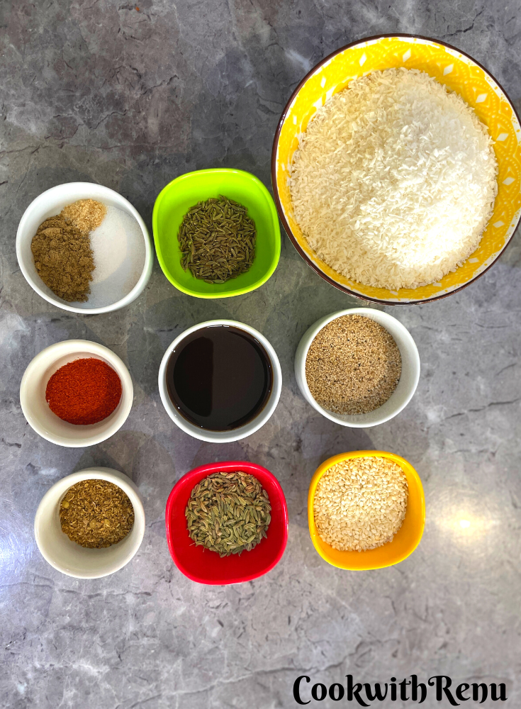 Air Fryer Bhakarvadi Ingredients in a bowl