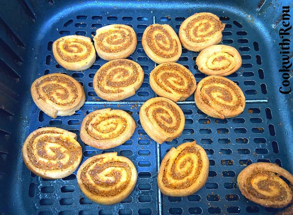 Bhakarwadi being baked in Air Fryer