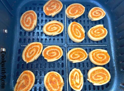 Bhakarwadi ready to be baked in Air Fryer
