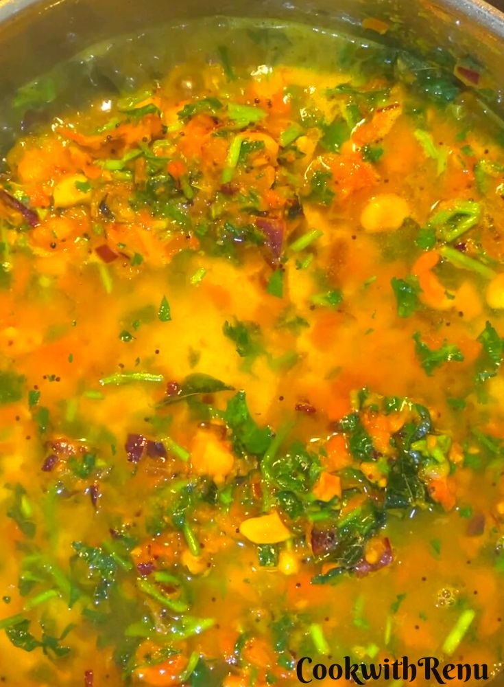 Mixture getting boiled.