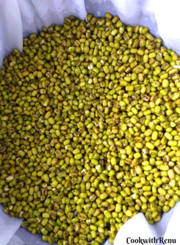 Soaked Mung Beans ready to make Sprout