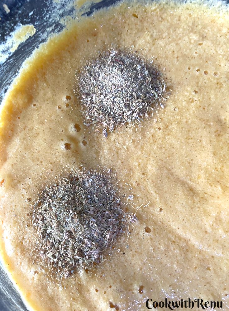 Cardamom powder was added to the batter.