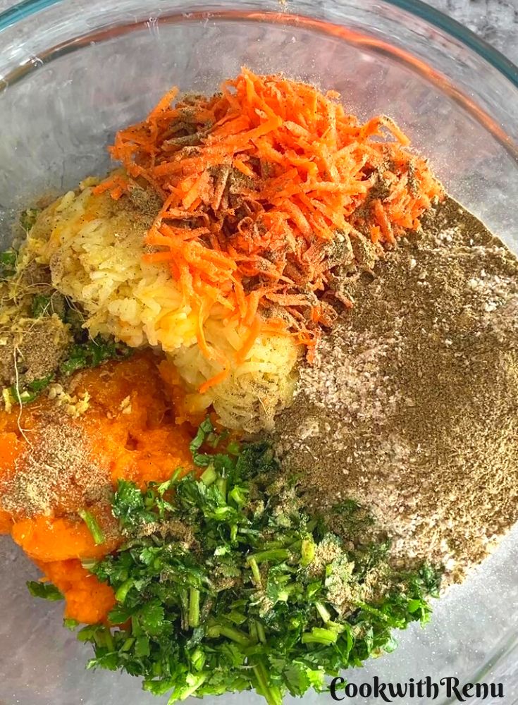 Ingredients added to the bowl.